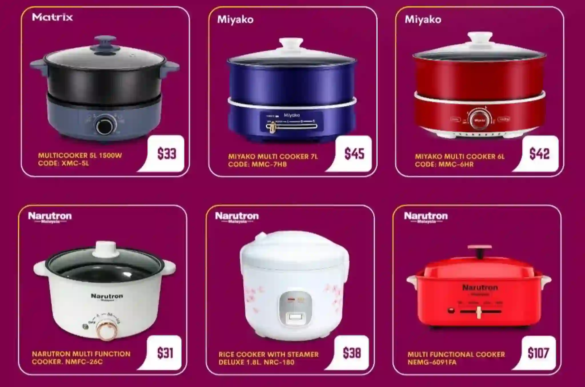 Matrix Miyako & Narutron Rice Cooker