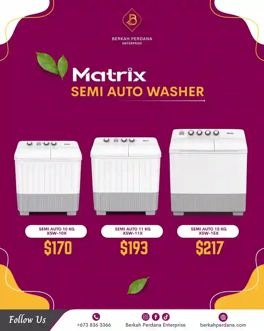 Semi Auto Washer Set