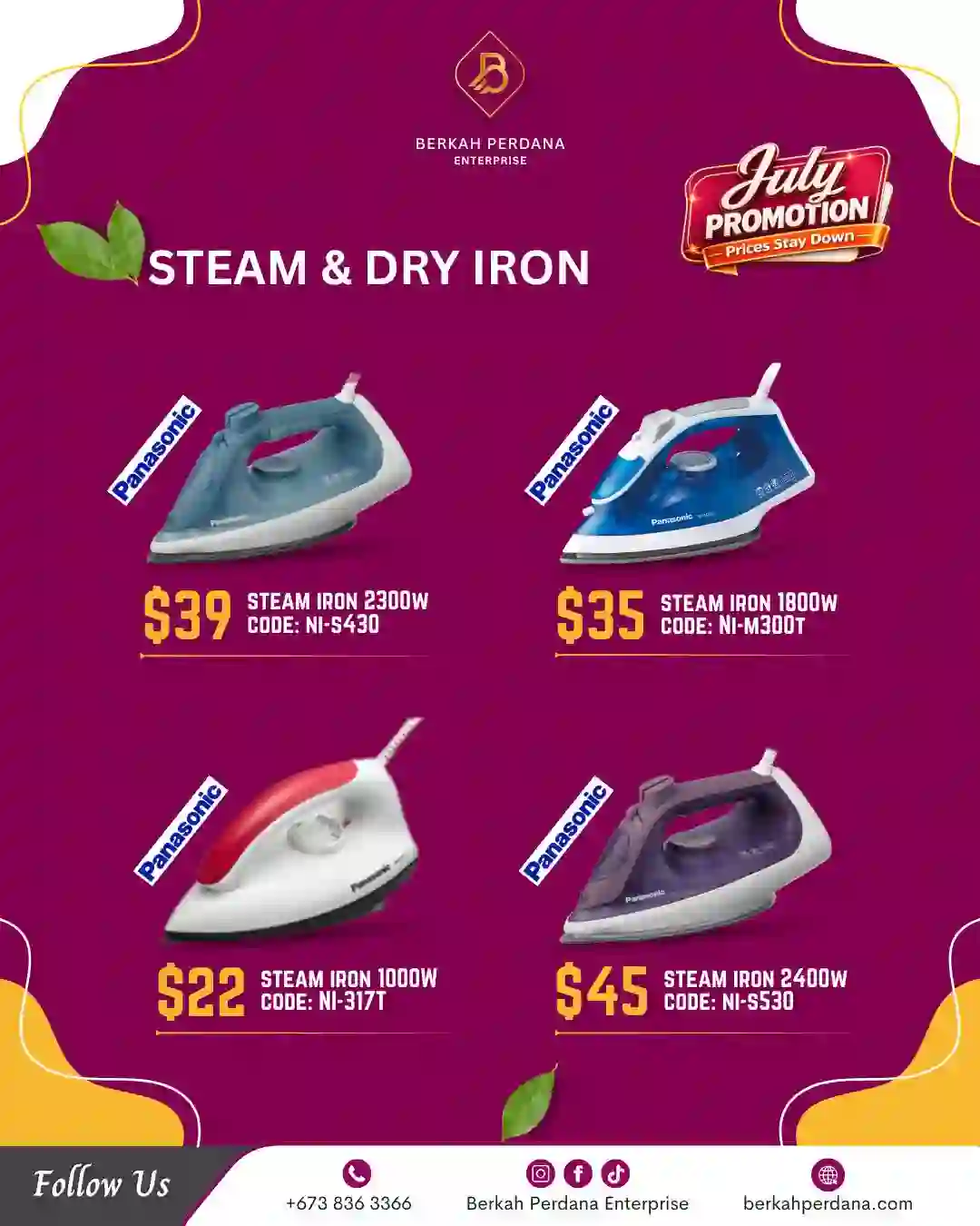 Steam Dry Iron Set 2
