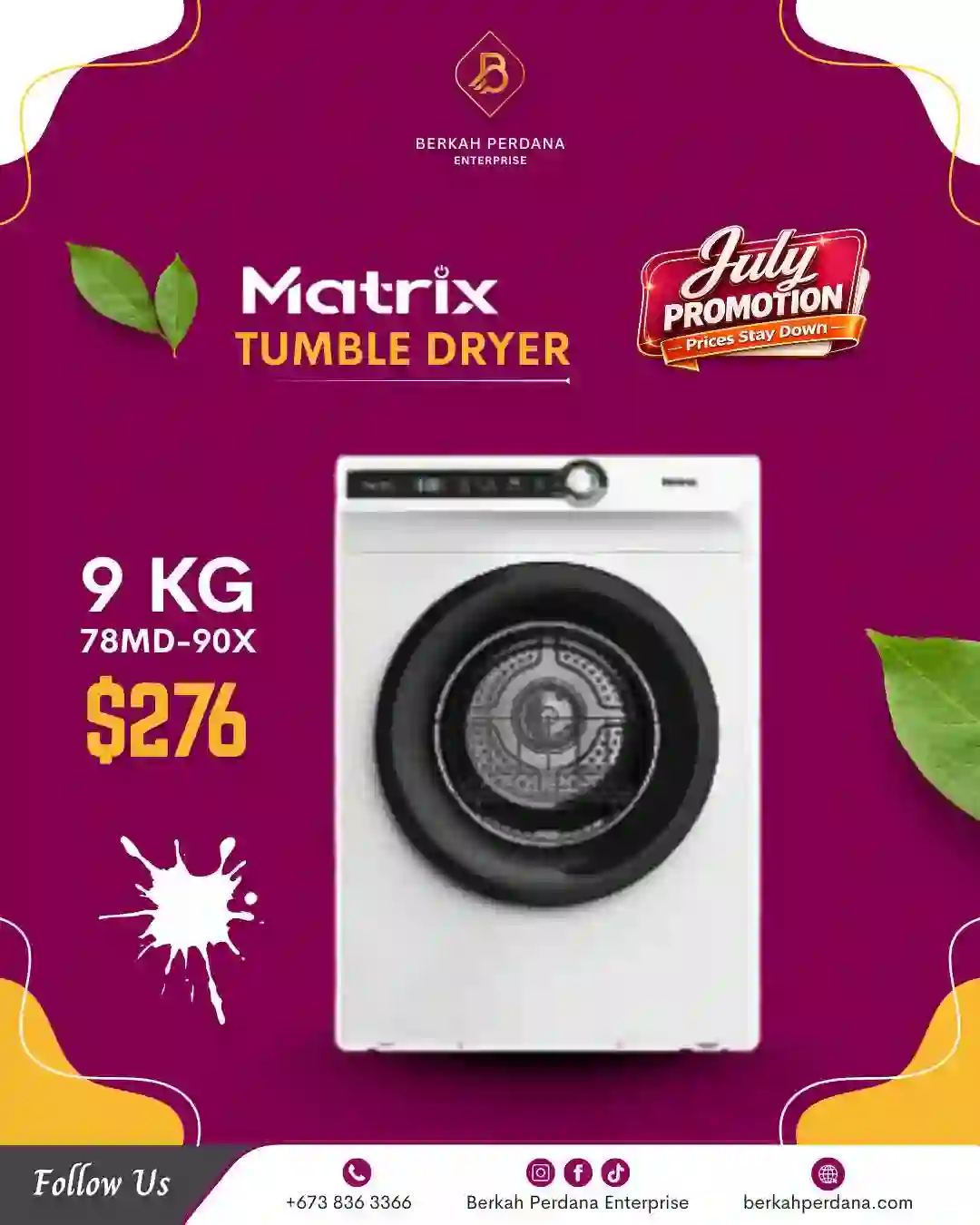 Tumble Dryer 9kg 2